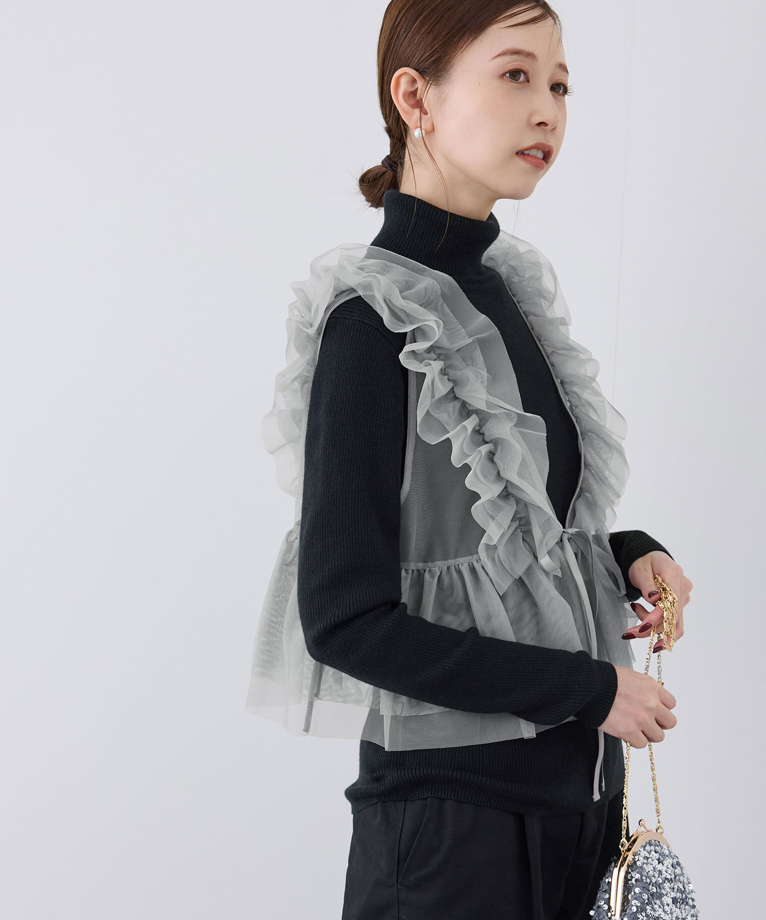 Rope&rsquo;Picnic「前後2WAY/フリルチュールビスチェ」|ベスト・ジレ|