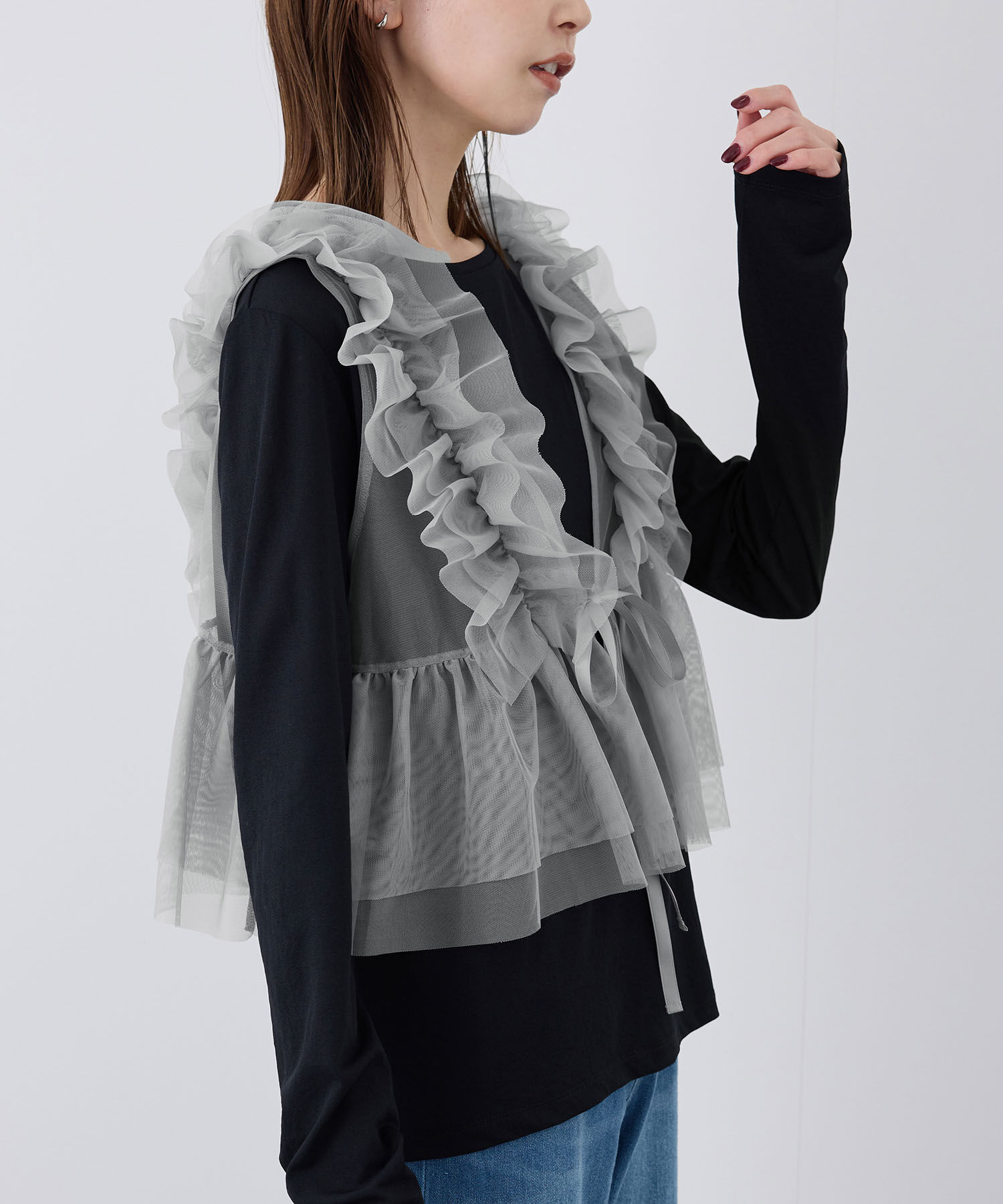 Rope&rsquo;Picnic「前後2WAY/フリルチュールビスチェ」|ベスト・ジレ|