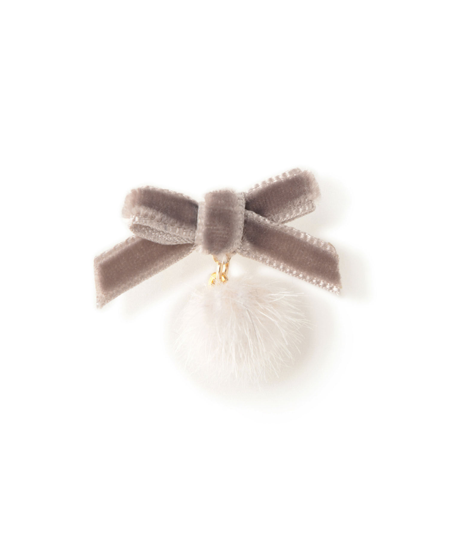 ROPE PICNIC PASSAGE「ベルベットリボン&times;シャギーボールプチピアス」|ピアス|