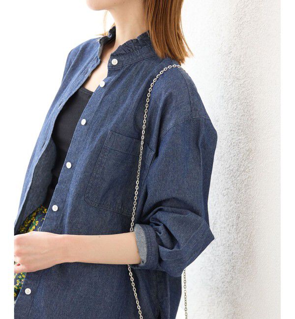 Rope&rsquo;Picnic「フリルカラーデニムシャツ」|シャツ・ブラウス|
