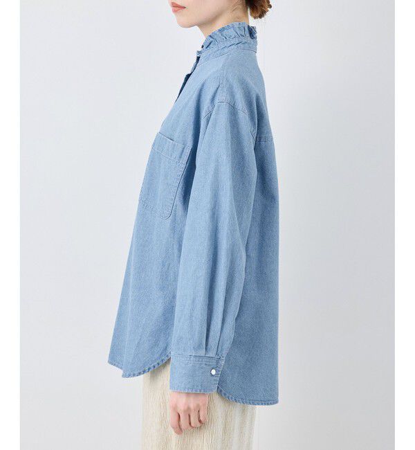 Rope&rsquo;Picnic「フリルカラーデニムシャツ」|シャツ・ブラウス|