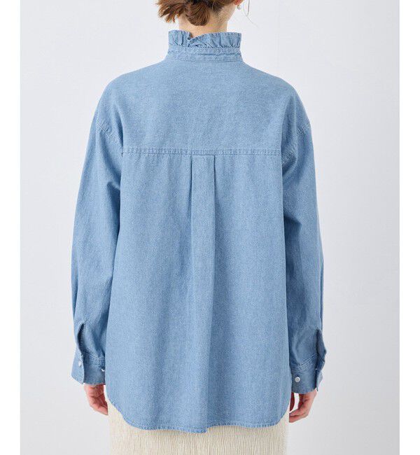 Rope&rsquo;Picnic「フリルカラーデニムシャツ」|シャツ・ブラウス|
