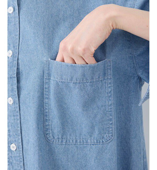 Rope&rsquo;Picnic「フリルカラーデニムシャツ」|シャツ・ブラウス|