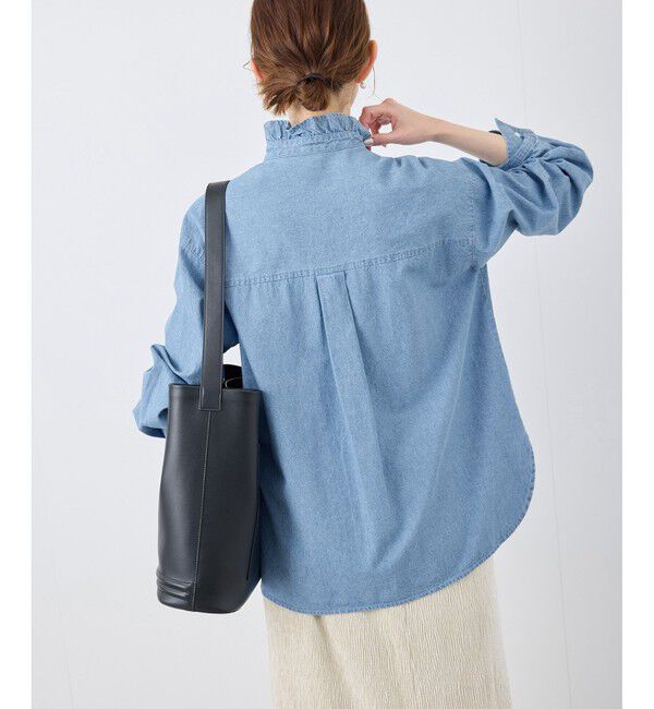 Rope&rsquo;Picnic「フリルカラーデニムシャツ」|シャツ・ブラウス|