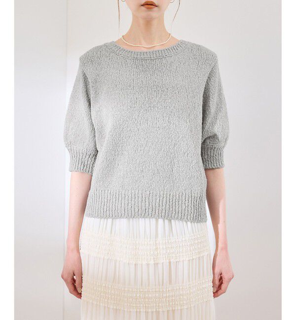 Rope&rsquo;Picnic「ラメ混綿ニットハーフスリーブプルオーバー」|ニット・セーター|