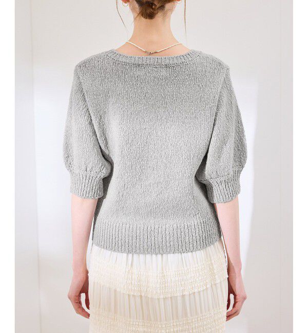 Rope&rsquo;Picnic「ラメ混綿ニットハーフスリーブプルオーバー」|ニット・セーター|