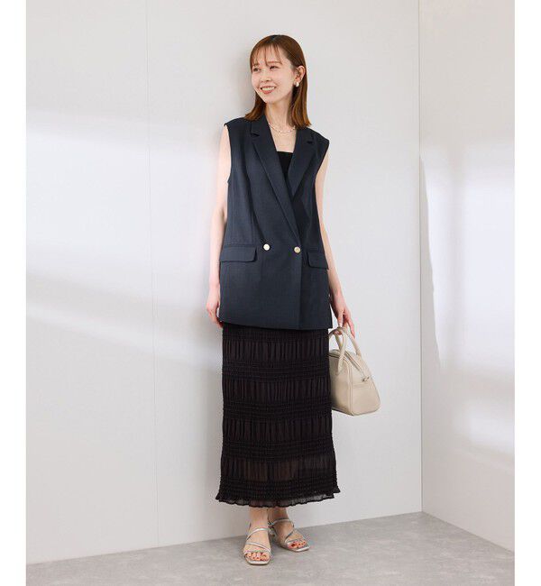 Rope&rsquo;Picnic「【抗菌防臭・接触冷感・UVカット】カナパスリーブレスジャケット/セットアップ対応」|ベスト・ジレ|