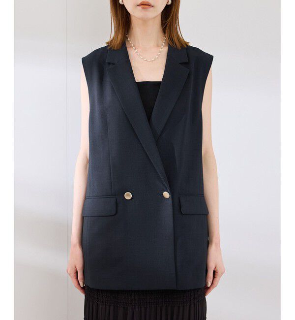 Rope&rsquo;Picnic「【抗菌防臭・接触冷感・UVカット】カナパスリーブレスジャケット/セットアップ対応」|ベスト・ジレ|