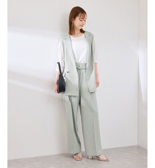 Rope&rsquo;Picnic「【抗菌防臭・接触冷感・UVカット】カナパスリーブレスジャケット/セットアップ対応」|ベスト・ジレ|