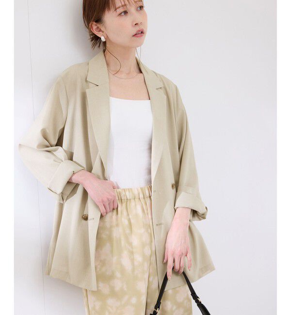 Rope&rsquo;Picnic「【接触冷感・UVカット・速乾】【リネンライク・シリーズ】シアーテーラードジャケット/セットアップ対応」|テーラードジャケット|