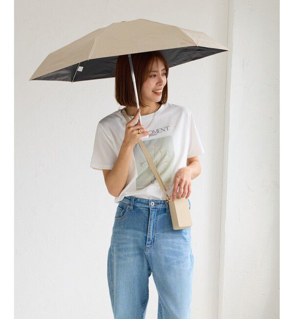 ROPE PICNIC PASSAGE「【Wpc.】【晴雨兼用・遮光】ポシェットタイニー折りたたみ日傘 収納ポシェット付」|傘|ベージュ(27)