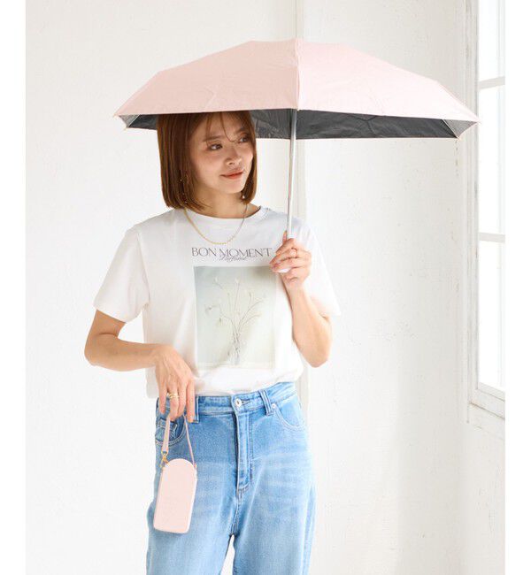 ROPE PICNIC PASSAGE「【Wpc.】【晴雨兼用・遮光】ポシェットタイニー折りたたみ日傘 収納ポシェット付」|傘|ピンク(63)