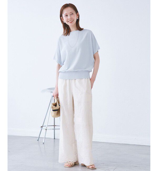 Rope&rsquo;Picnic「刺繍イージーワイドパンツ」|チノ|