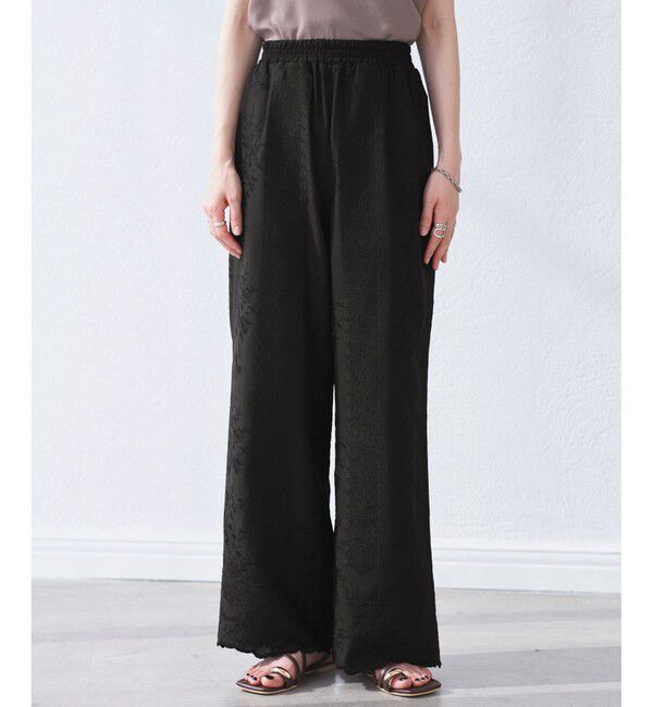 Rope&rsquo;Picnic「刺繍イージーワイドパンツ」|チノ|