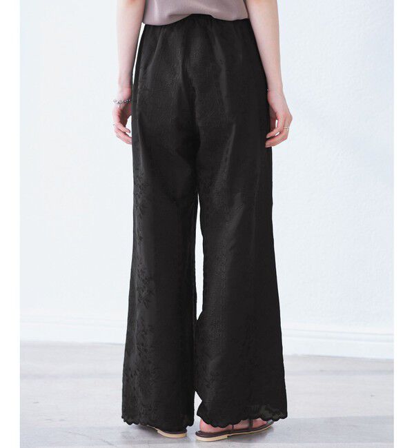 Rope&rsquo;Picnic「刺繍イージーワイドパンツ」|チノ|