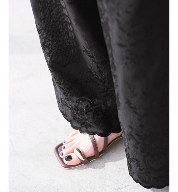 Rope&rsquo;Picnic「刺繍イージーワイドパンツ」|チノ|