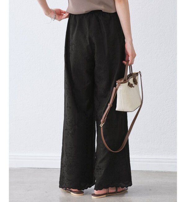 Rope&rsquo;Picnic「刺繍イージーワイドパンツ」|チノ|