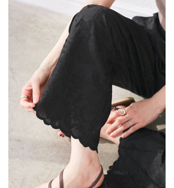 Rope&rsquo;Picnic「刺繍イージーワイドパンツ」|チノ|