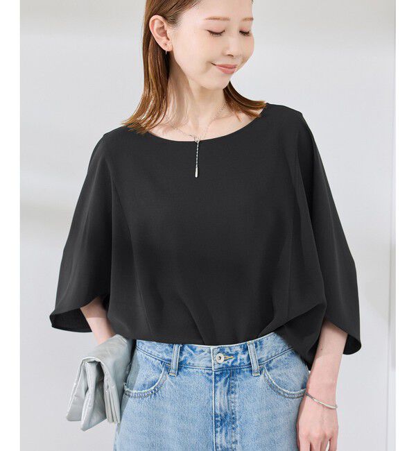 Rope&rsquo;Picnic「【イージーケア】ジョーゼットドルマンブラウス/セットアップ対応」|シャツ・ブラウス|ブラック(01)