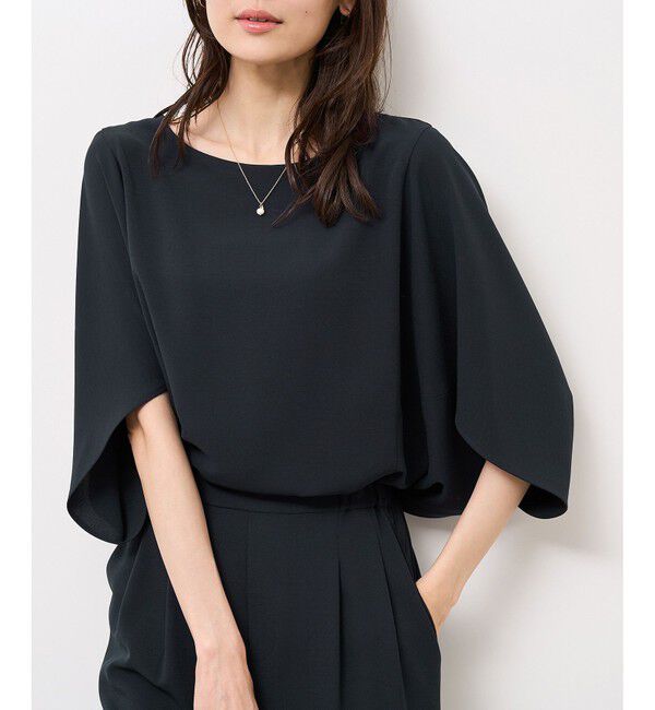 Rope&rsquo;Picnic「【イージーケア】ジョーゼットドルマンブラウス/セットアップ対応」|シャツ・ブラウス|ネイビー(40)