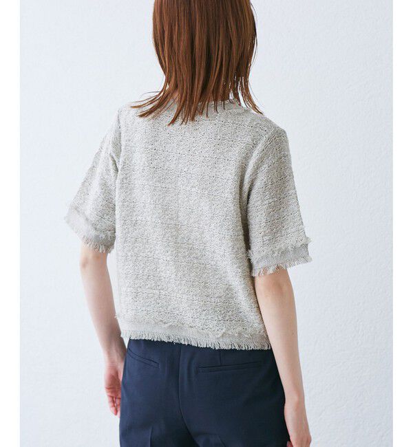 Rope&rsquo;Picnic「【サマー・ツイード】ハーフスリーブカーディガン」|カーディガン|