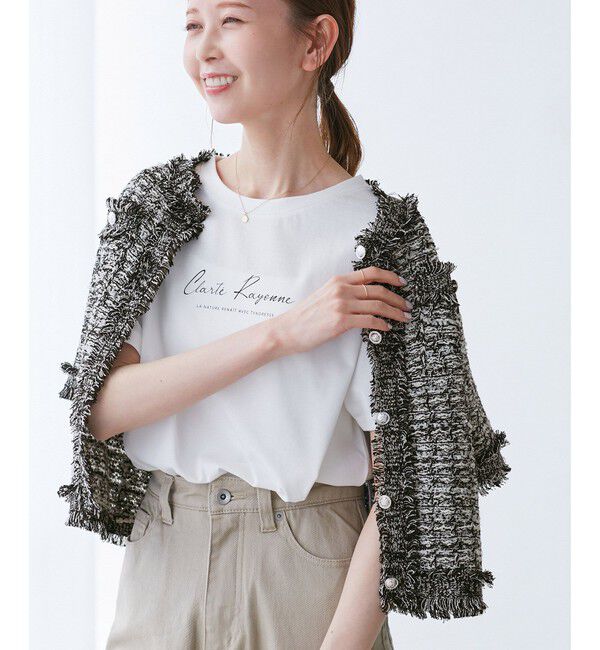 Rope&rsquo;Picnic「【サマー・ツイード】ハーフスリーブカーディガン」|カーディガン|