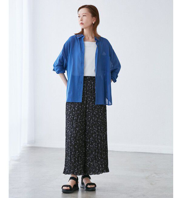 Rope&rsquo;Picnic「ガーデンフラワープリーツパンツ/リンクコーデ」|チノ|