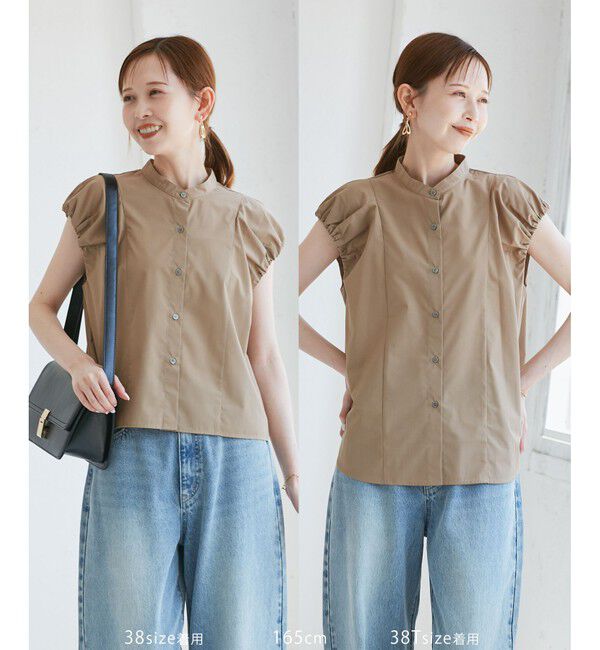 Rope&rsquo;Picnic「着丈が選べるバルーンスリーブシャツブラウス/イージーケア」|シャツ・ブラウス|キャメル(25)