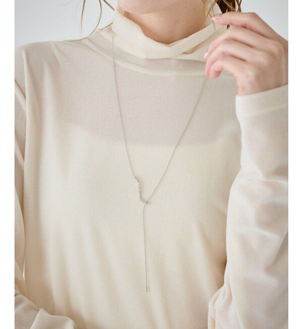 ROPE PICNIC PASSAGE「ガラスカーブラインY字ネックレス」|ネックレス|