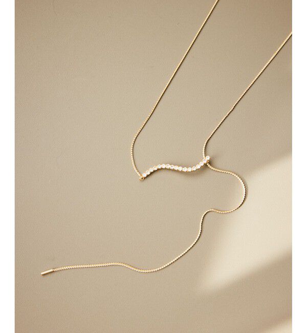 ROPE PICNIC PASSAGE「ガラスカーブラインY字ネックレス」|ネックレス|