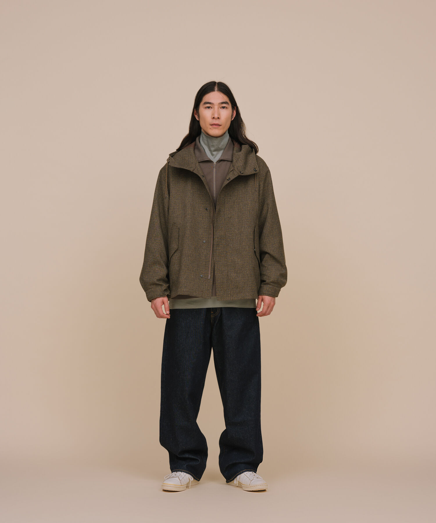 ADAM ET ROPE'「【TECHTWEED】ショート フード オーバーサイズ ブルゾン / ロングシーズン着用可能 / イージーケア /サステ」|ブルゾン・スタジャン|