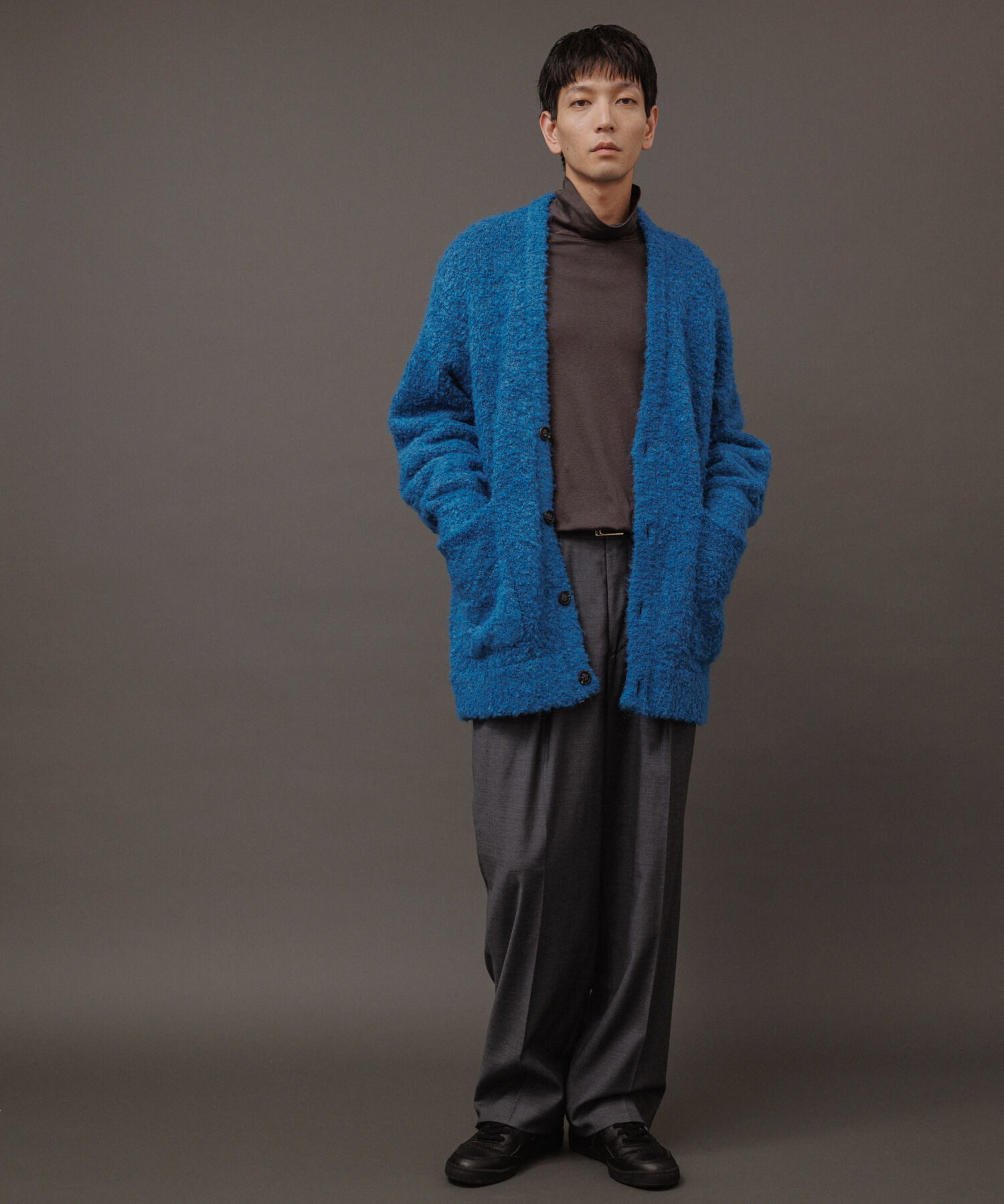 ADAM ET ROPE'「【WEB限定】ボリュームスリーブ ビッグシルエット ロングカーディガン プードルニット/ユニセックス」|カーディガン|