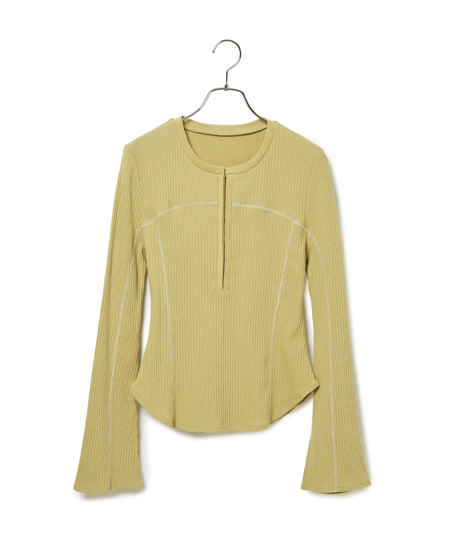 ADAM ET ROPE'「【WEB限定】フレアスリーブフロントホックロンT」|Tシャツ・カットソー|