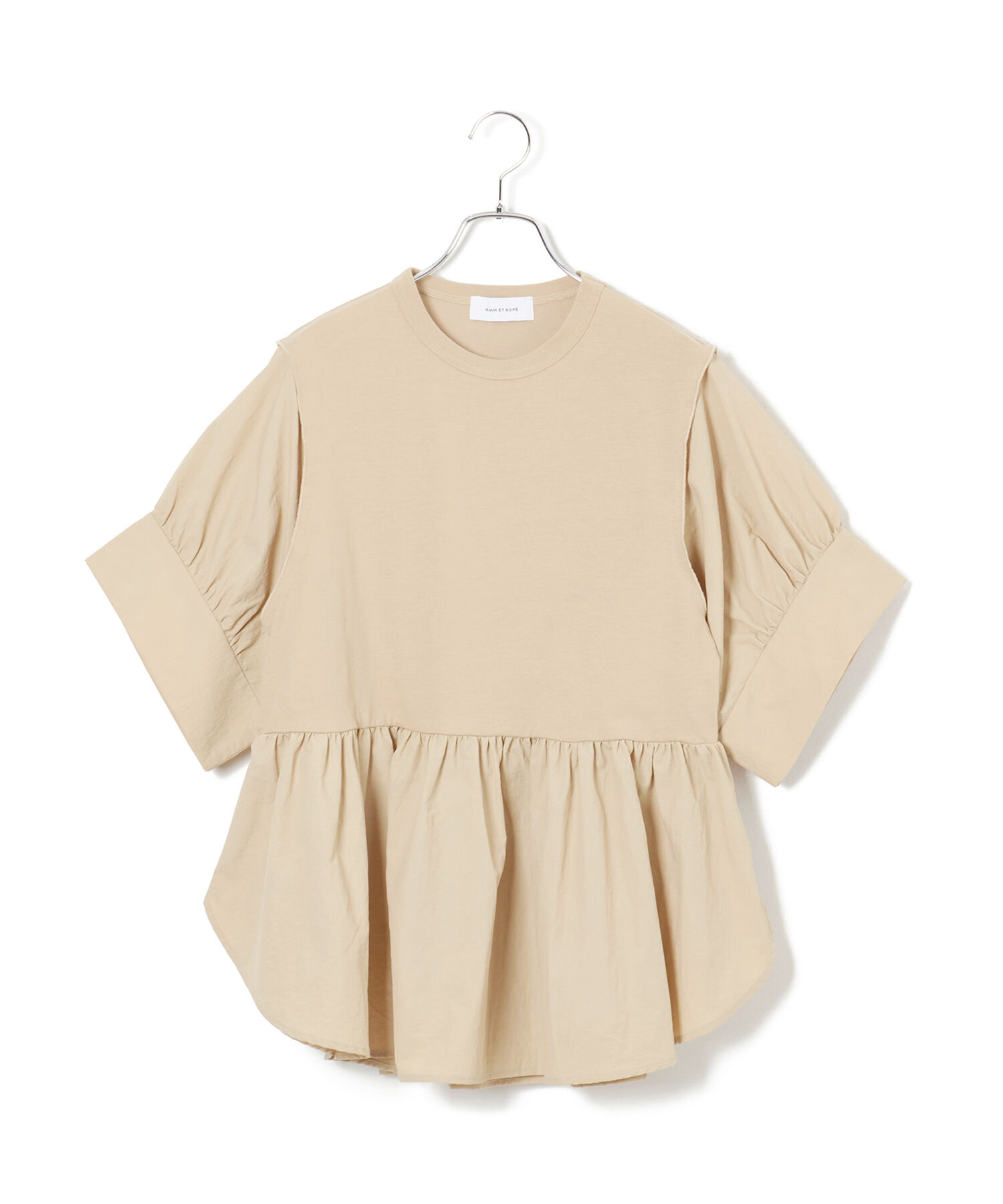 ADAM ET ROPE'「【再入荷・サステナブル・洗える・UVカット】バウンスカフスプルオーバー」|Tシャツ・カットソー|