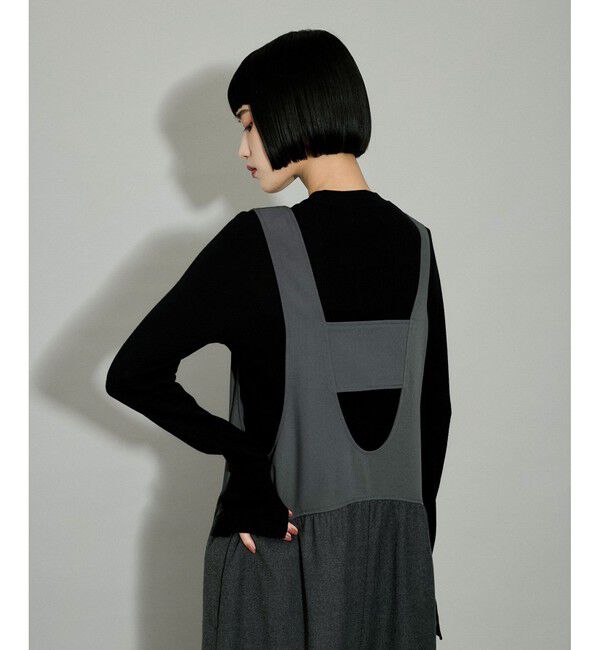 ADAM ET ROPE'「【WEB限定】ディープネックAラインワンピース」|ワンピース|