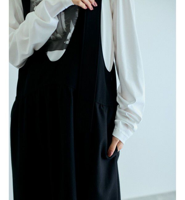 ADAM ET ROPE'「【WEB限定】ディープネックAラインワンピース」|ワンピース|