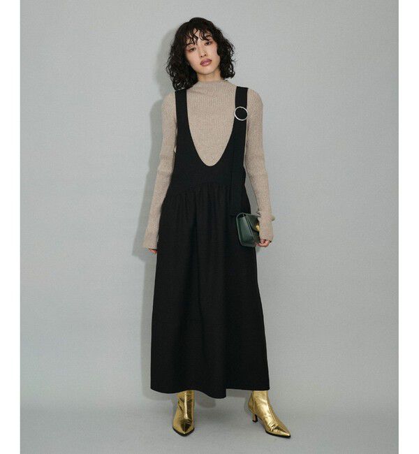 ADAM ET ROPE'「【WEB限定】ディープネックAラインワンピース」|ワンピース|