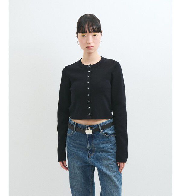 ADAM ET ROPE'「【サステナブル】クールタッチロングスリーブカーディガン」|カーディガン|