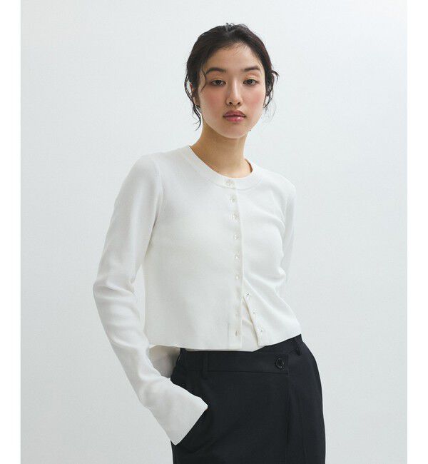 ADAM ET ROPE'「【サステナブル】クールタッチロングスリーブカーディガン」|カーディガン|