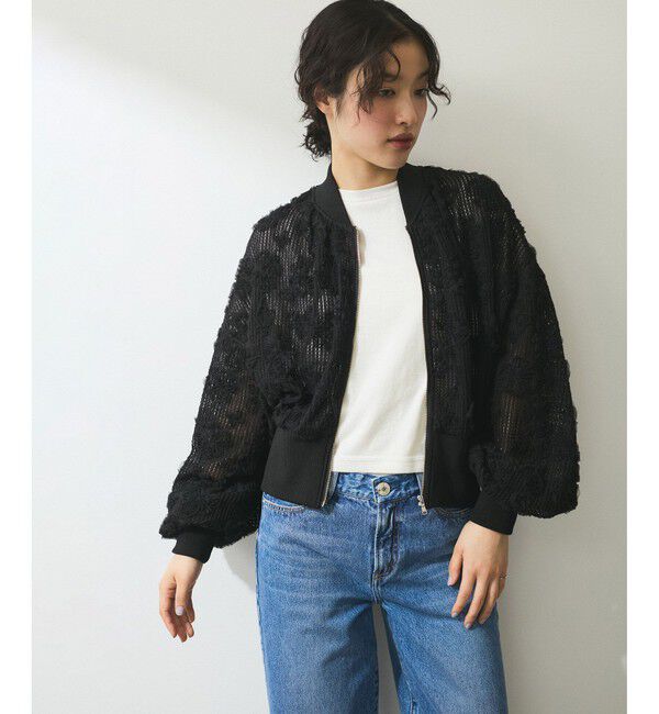 ADAM ET ROPE'「【WEB限定】チュールブルゾン」|ブルゾン・スタジャン|クロメイン