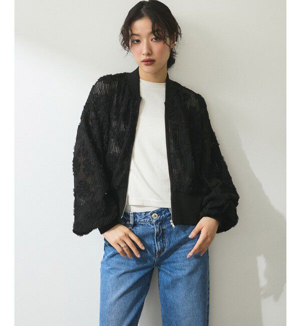 ADAM ET ROPE'「【WEB限定】チュールブルゾン」|ブルゾン・スタジャン|