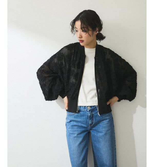 ADAM ET ROPE'「【WEB限定】チュールブルゾン」|ブルゾン・スタジャン|