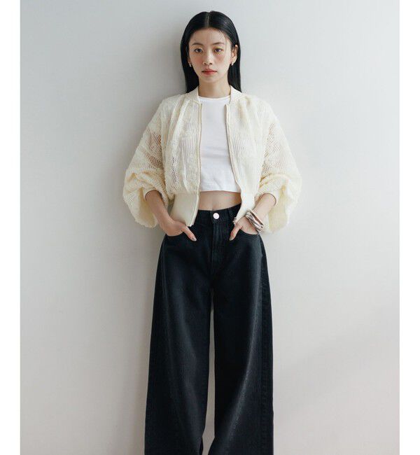 ADAM ET ROPE'「【WEB限定】チュールブルゾン」|ブルゾン・スタジャン|