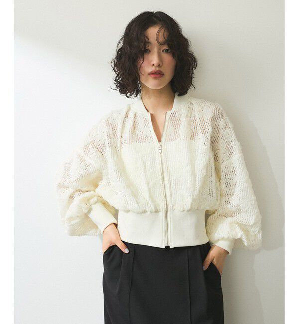 ADAM ET ROPE'「【WEB限定】チュールブルゾン」|ブルゾン・スタジャン|