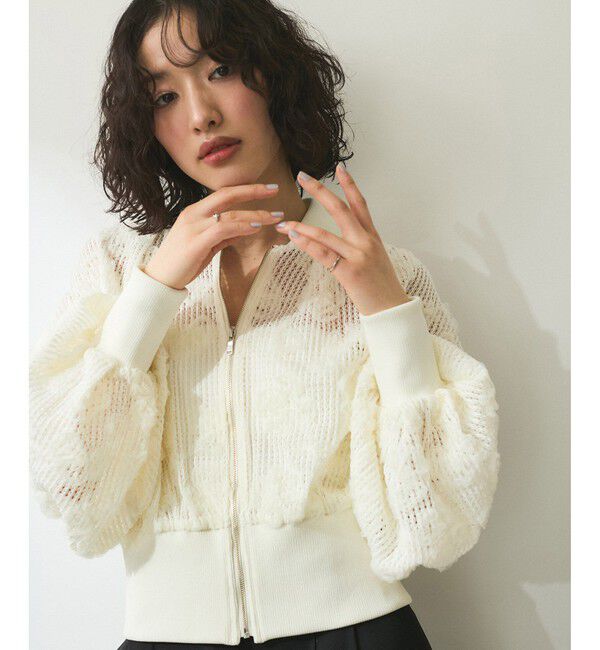 ADAM ET ROPE'「【WEB限定】チュールブルゾン」|ブルゾン・スタジャン|