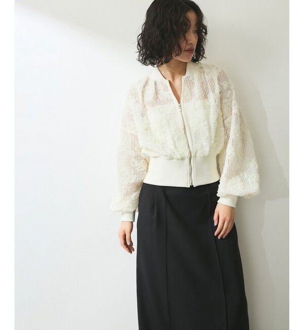 ADAM ET ROPE'「【WEB限定】チュールブルゾン」|ブルゾン・スタジャン|