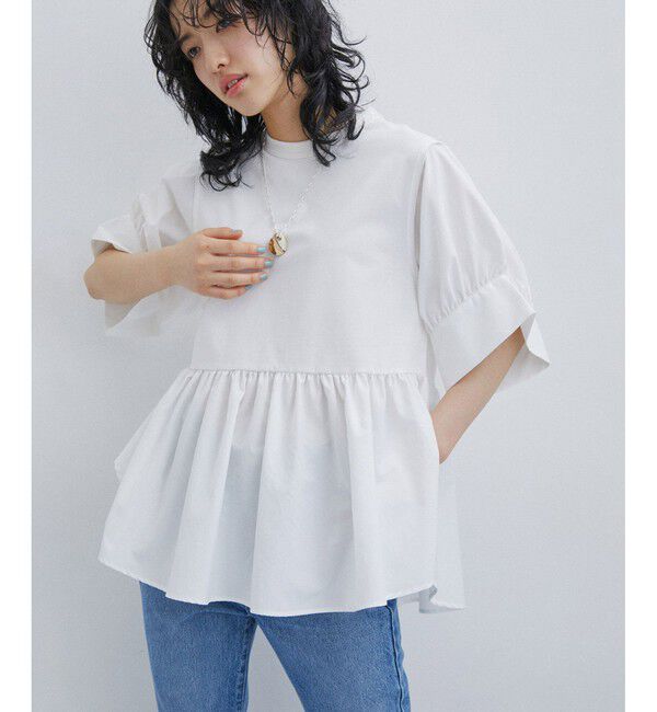 ADAM ET ROPE'「【新色追加】・【サステナブル】バウンスカフスプルオーバー」|Tシャツ・カットソー|