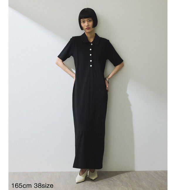 ADAM ET ROPE'「【WEB限定】ハーフスリーブポロシャツワンピース」|ワンピース|