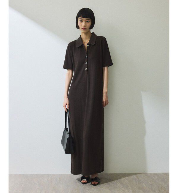 ADAM ET ROPE'「【WEB限定】ハーフスリーブポロシャツワンピース」|ワンピース|