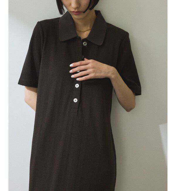 ADAM ET ROPE'「【WEB限定】ハーフスリーブポロシャツワンピース」|ワンピース|